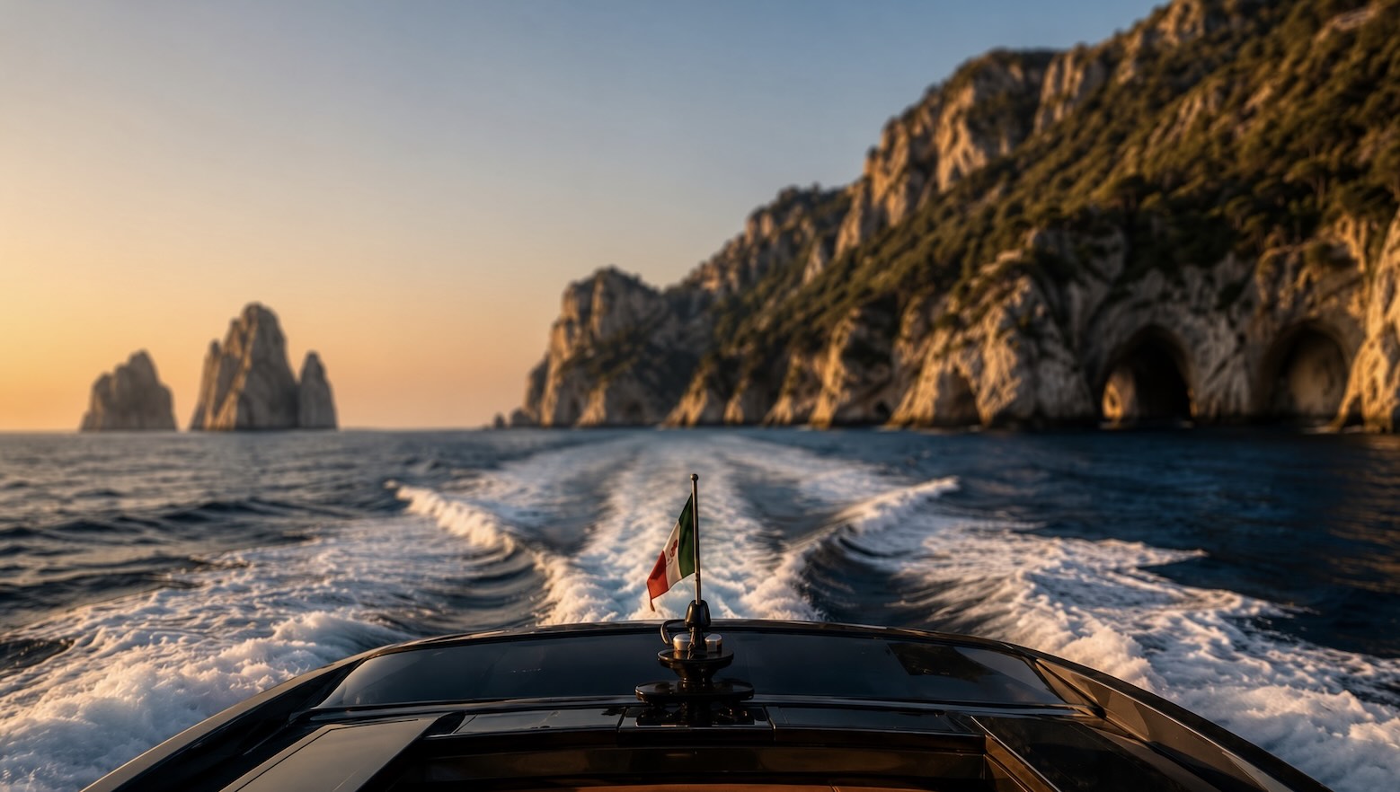 Private boat on the Mediterranean